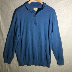Mens L.L. Bean Quarter Zip Sweater Cashmere Blend Vintage Winter Fall Casual